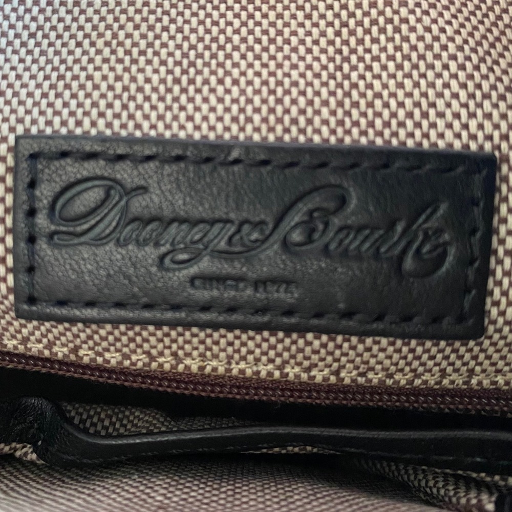 Dooney & Bourke Teardrop Satchel Black Florentine Vacchetta Leather Shoulder Bag - Picture 11 of 14